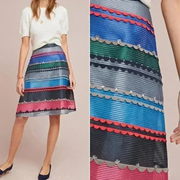ANTHROPOLOGIE PRISMA PLEATED SKIRT - Picture 1 of 5